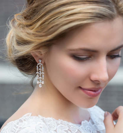 Chandelier 18K White Gold Earrings | Mix Mix Style [Hot Seller]-Mix MIx Style