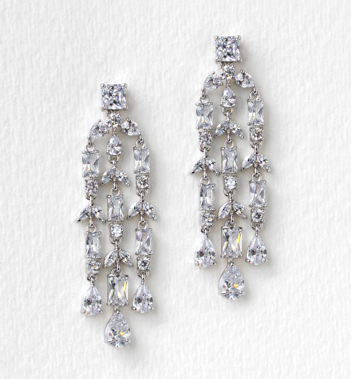 Chandelier 18K White Gold Earrings | Mix Mix Style [Hot Seller]-Mix MIx Style