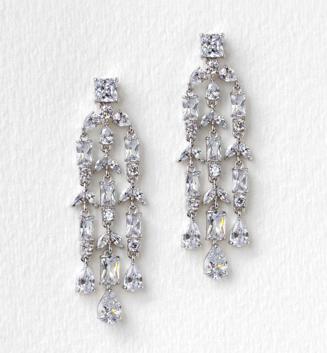 Chandelier 18K White Gold Earrings | Mix Mix Style [Hot Seller]-Mix MIx Style