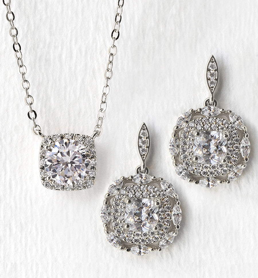 Deco 18K White Gold Jewelry Set | Mix Mix Style [Hot Seller]-Mix MIx Style