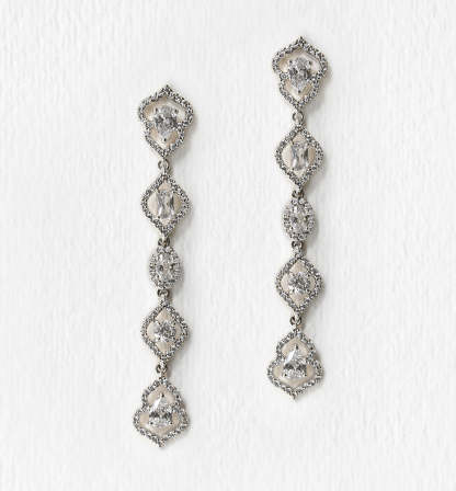 Dainty Drop Moissanite 18K White Gold Earrings | Mix Mix Style [Hot Seller]-Mix MIx Style