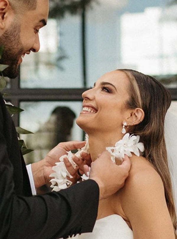 Princess Cut Moissanite 18K White Gold Earrings | Mix Mix Style [Hot Seller]-Mix MIx Style