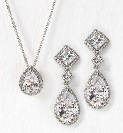 Princess Cut 18K White Gold Jewelry Set | Mix Mix Style [Hot Seller]-Mix MIx Style