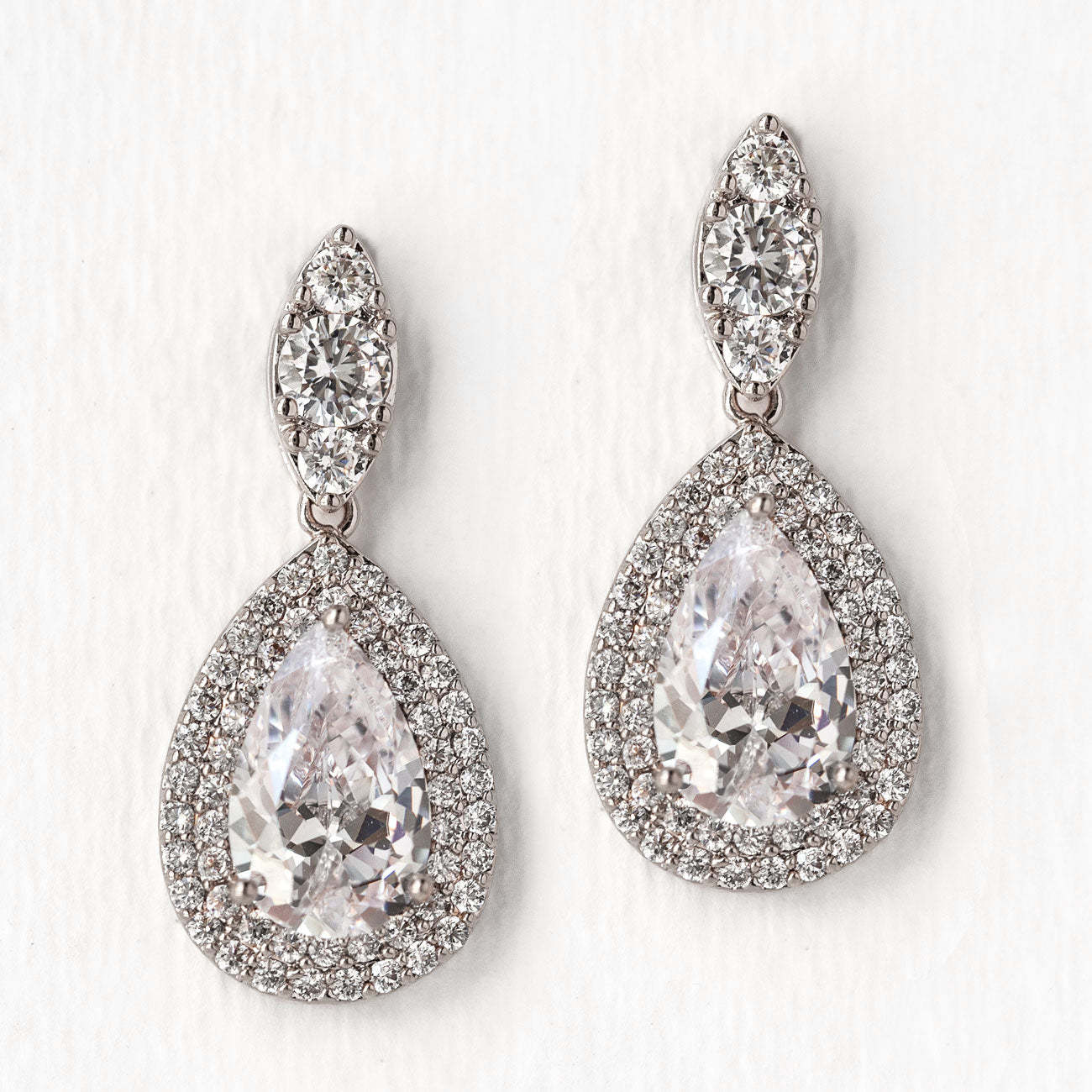 Lux Teardrop moissanite 18K White Gold Earrings | Mix Mix Style [Hot Seller]-Mix MIx Style