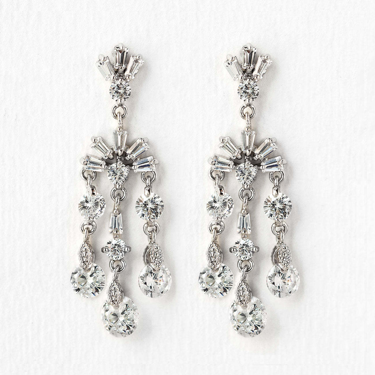 Deco Dainty 18K White Gold Drop Earrings | Mix Mix Style [Hot Seller]-Mix MIx Style