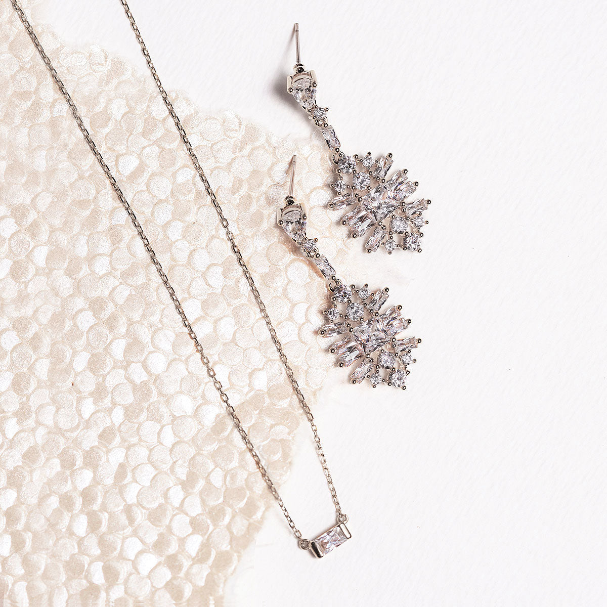 Baguette Pendant 18K White Gold Necklace | Mix Mix Style [Hot Seller]-Mix MIx Style