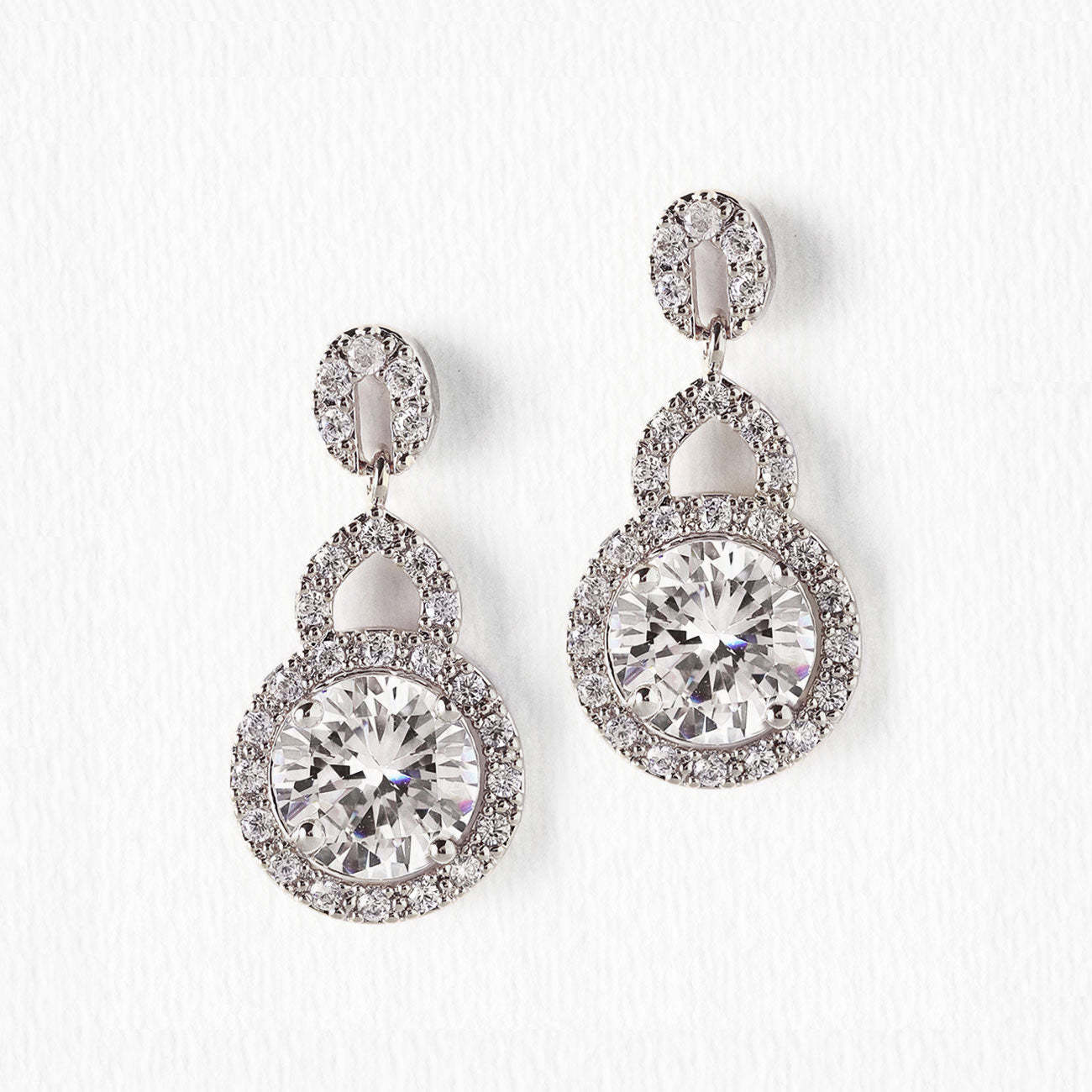 Moissanite Drop 18K White Gold Earrings | Mix Mix Style [Hot Seller]-Mix MIx Style