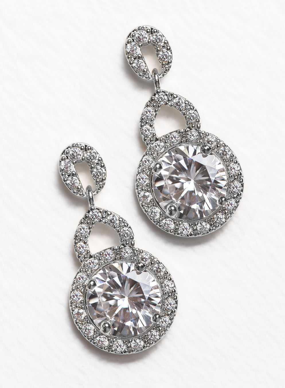 Moissanite Drop 18K White Gold Earrings | Mix Mix Style [Hot Seller]-Mix MIx Style