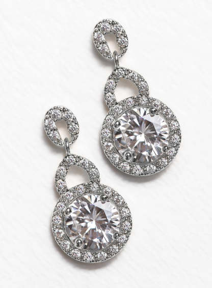 Moissanite Drop 18K White Gold Earrings | Mix Mix Style [Hot Seller]-Mix MIx Style