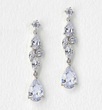 Moissanite Diamonds Drop 18K White Gold Earrings | Mix Mix Style [Hot Seller]-Mix MIx Style