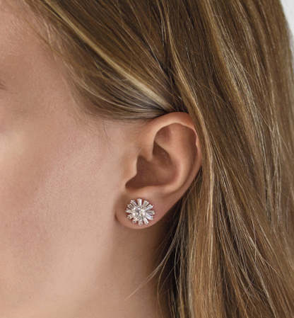 Starlight Stud 18K White Gold Earrings | Mix Mix Style [Hot Seller]-Mix MIx Style