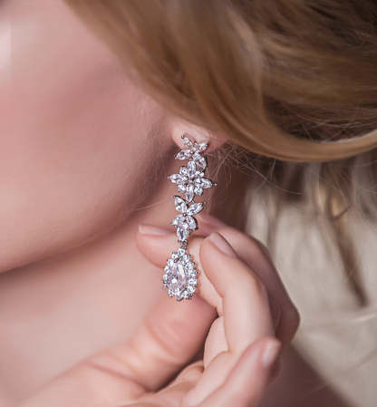 Mossanite Diamonds Teardrop 18K White Gold Earrings | Mix Mix Style [Hot Seller]-Mix MIx Style