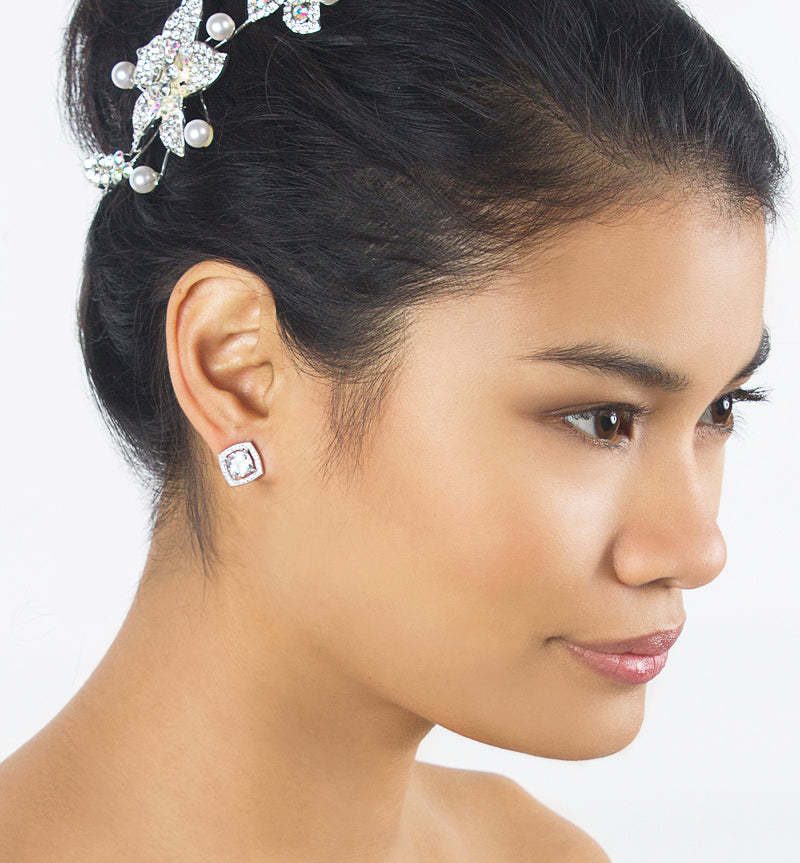 Crystal 18K White Gold Earrings | Mix Mix Style [Hot Seller]-Mix MIx Style