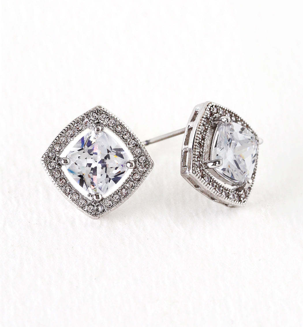 Crystal 18K White Gold Earrings | Mix Mix Style [Hot Seller]-Mix MIx Style