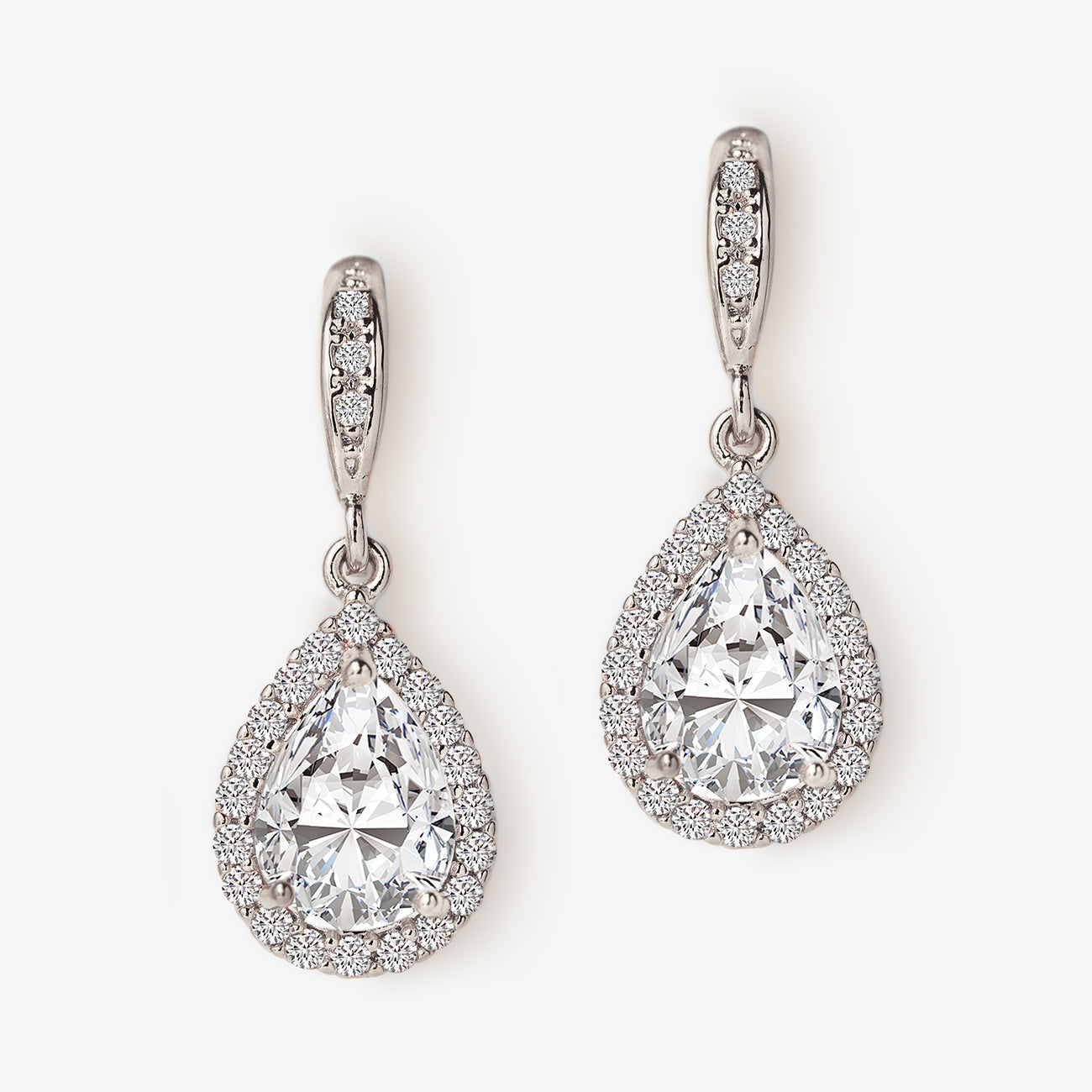 Teardrop Dangle 18K White Gold  Earrings | Mix Mix Style [Hot Seller]-Mix MIx Style