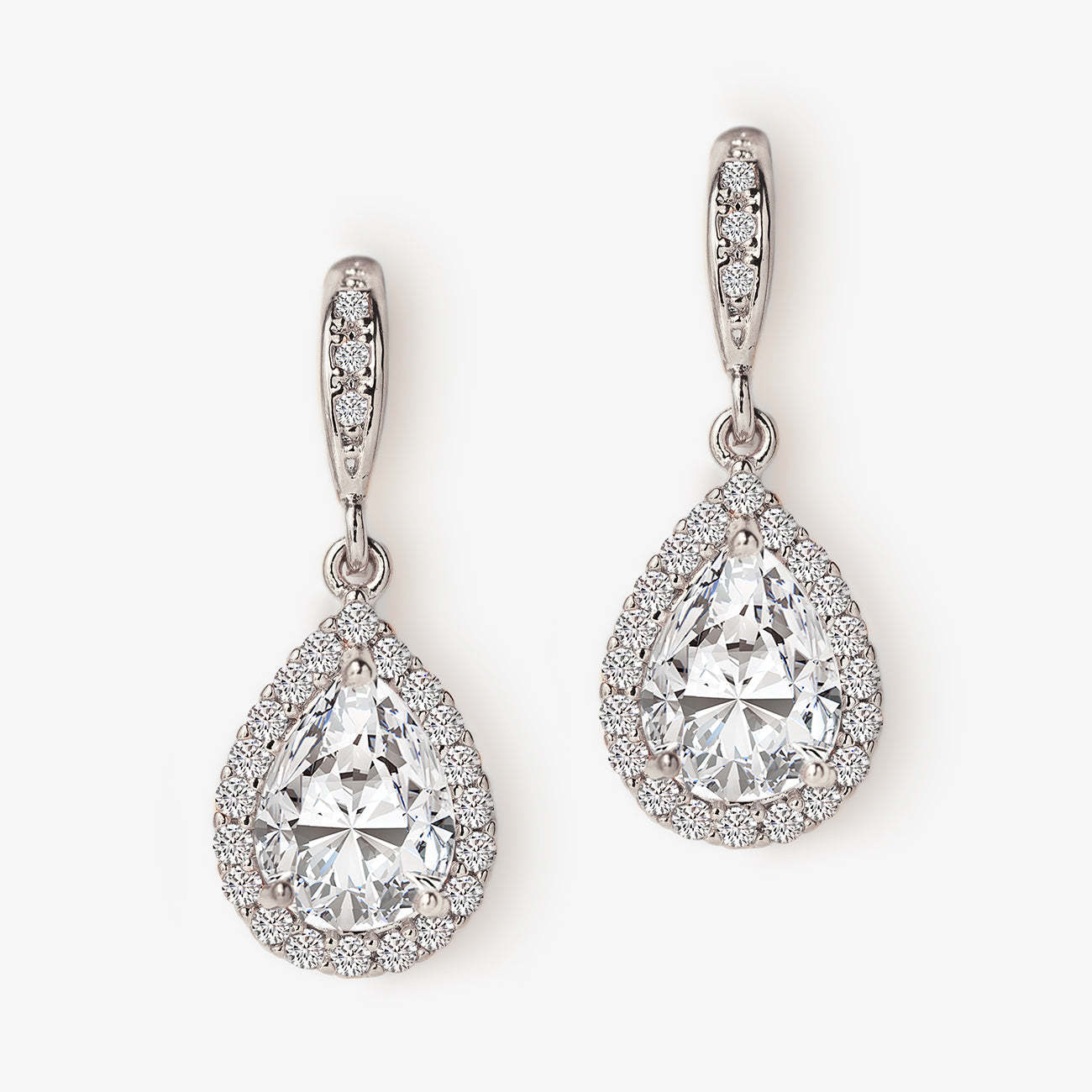 Teardrop Dangle 18K White Gold  Earrings | Mix Mix Style [Hot Seller]-Mix MIx Style