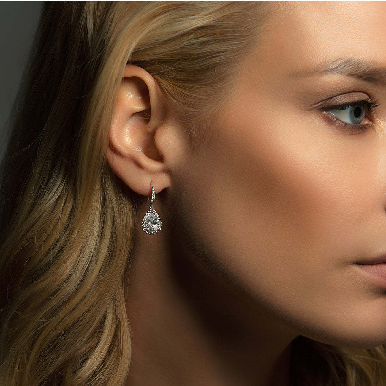 Teardrop Dangle 18K White Gold  Earrings | Mix Mix Style [Hot Seller]-Mix MIx Style