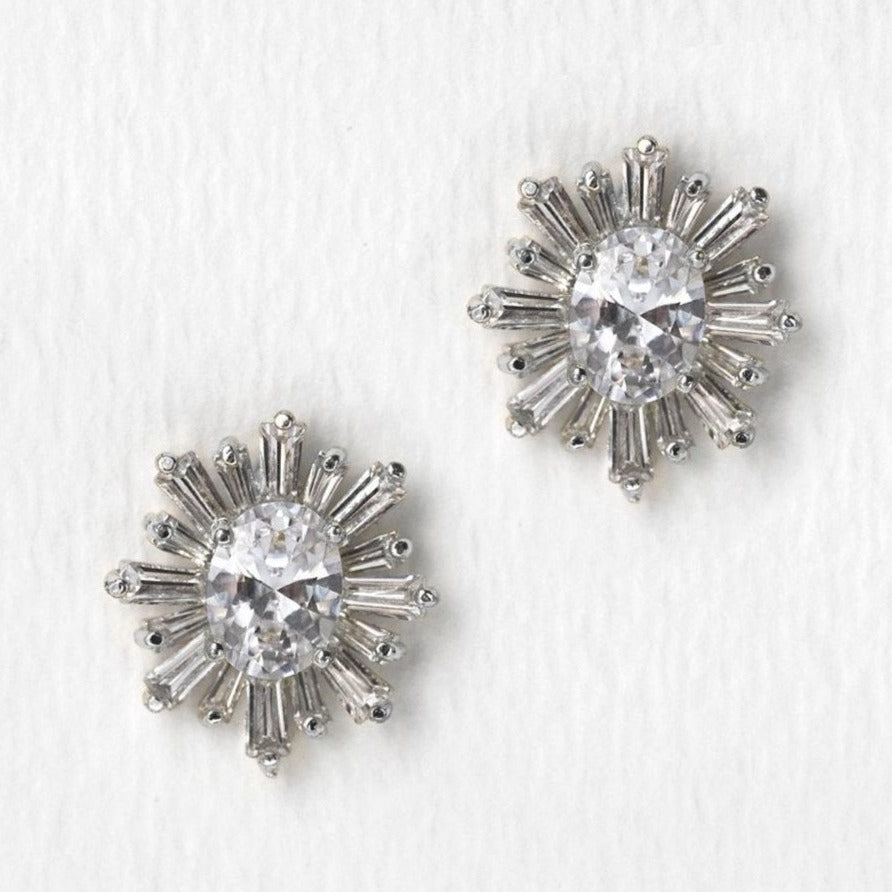 Deco Stud 18K White Gold Earrings | Mix Mix Style [Hot Seller]-Mix MIx Style