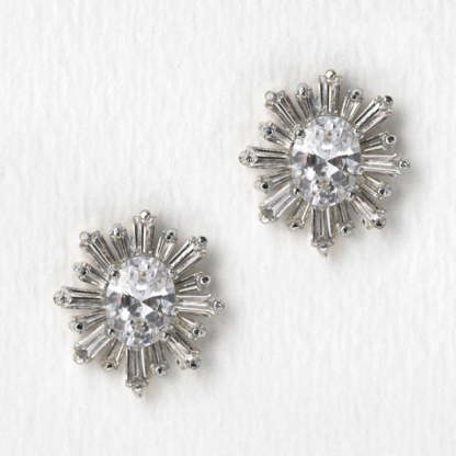 Deco Stud 18K White Gold Earrings | Mix Mix Style [Hot Seller]-Mix MIx Style
