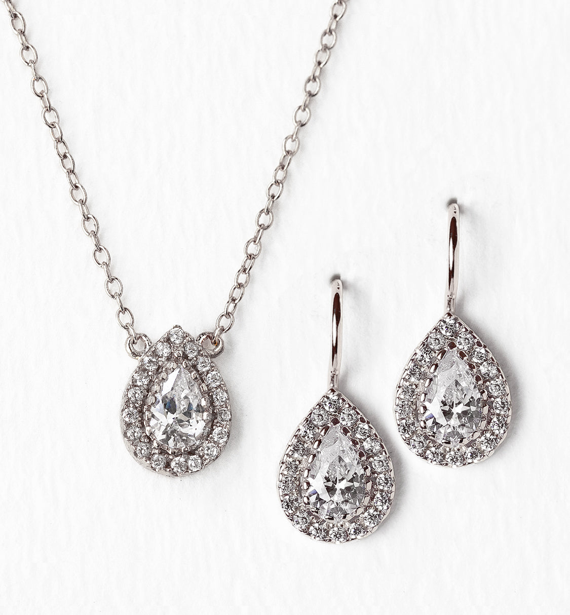 Margaux Teardrop 18K White Gold Necklace | Mix Mix Style [Hot Seller]-Mix MIx Style