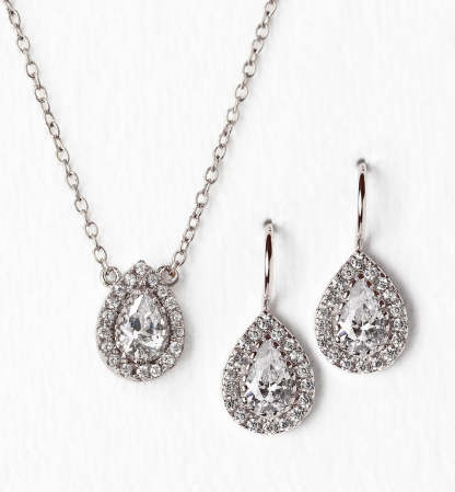 Margaux Teardrop 18K White Gold Necklace | Mix Mix Style [Hot Seller]-Mix MIx Style
