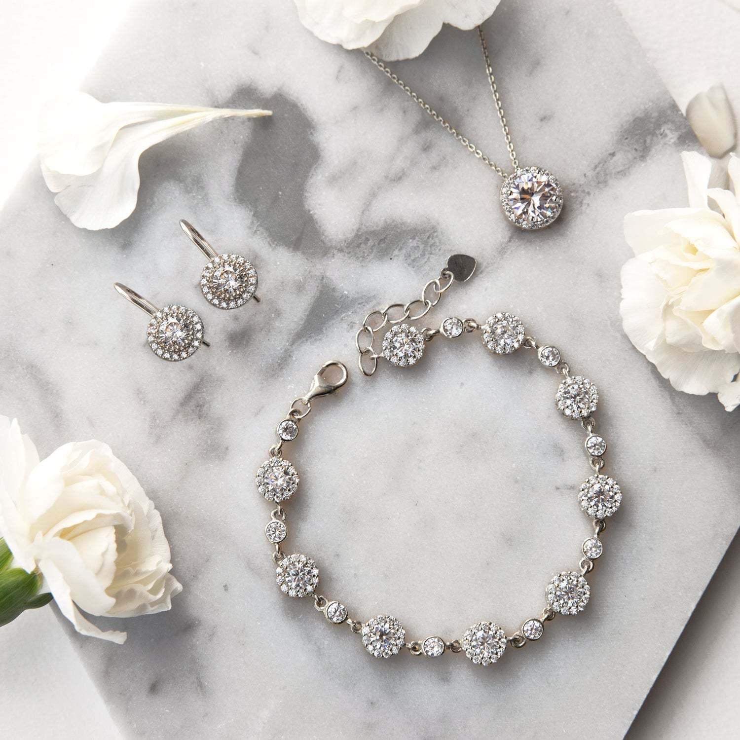 Sophia Crystal Tennis 18K White Gold Bracelet | Mix Mix Style [Hot Seller]-Mix MIx Style