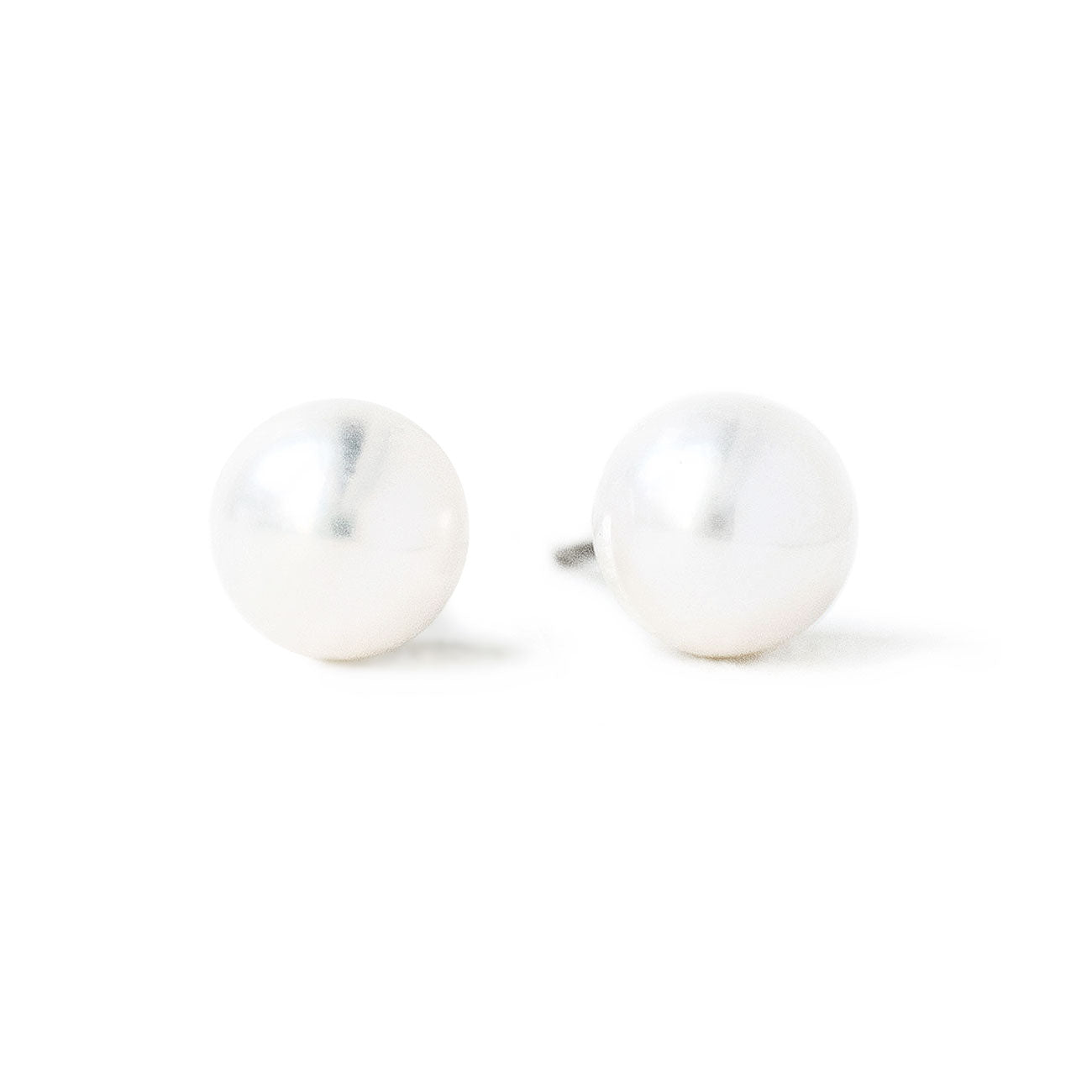 Pearl Stud 18K White Gold Earrings | Mix Mix Style [Hot Seller]-Mix MIx Style