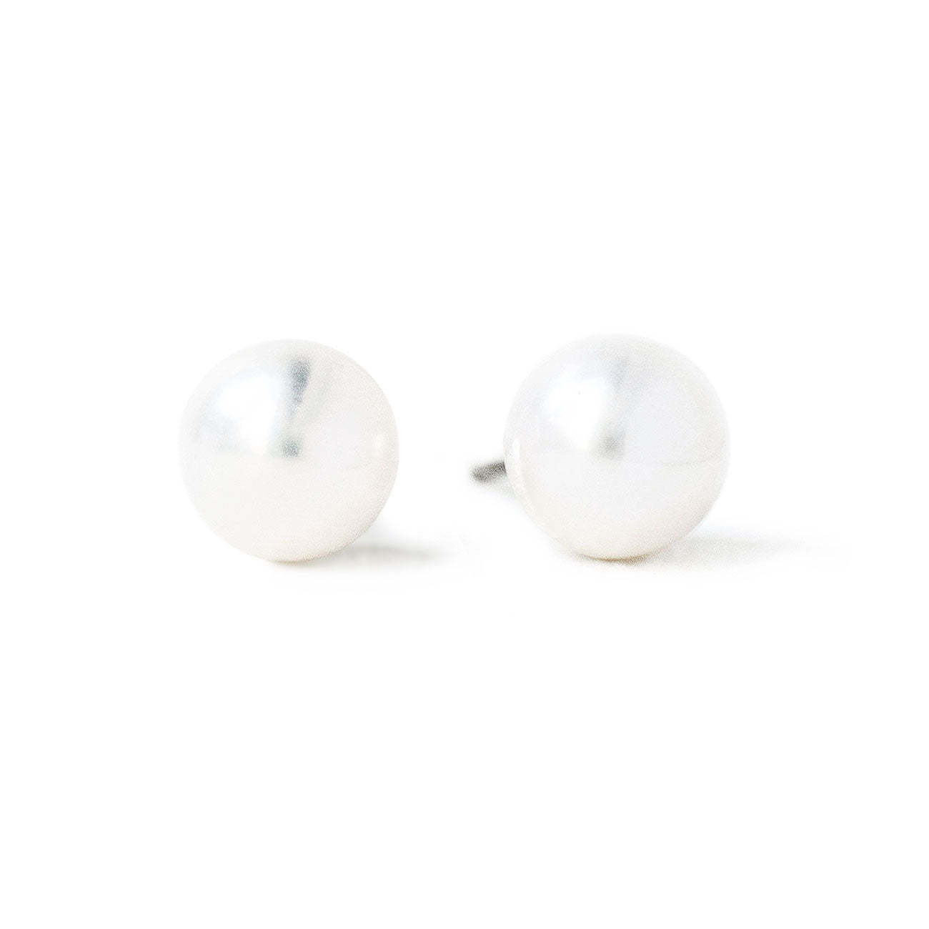 Pearl Stud 18K White Gold Earrings | Mix Mix Style [Hot Seller]-Mix MIx Style