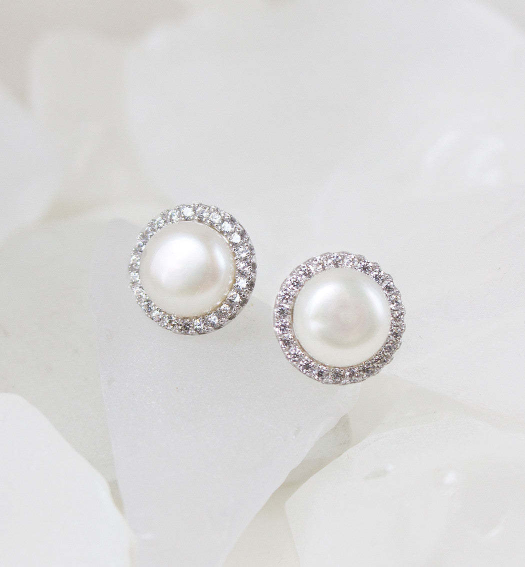 Classic Moissanite Stud 18K White Gold Earrings | Mix Mix Style [Hot Seller]-Mix MIx Style