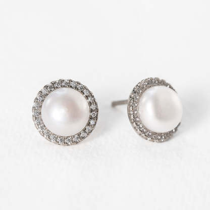 Classic Moissanite Stud 18K White Gold Earrings | Mix Mix Style [Hot Seller]-Mix MIx Style
