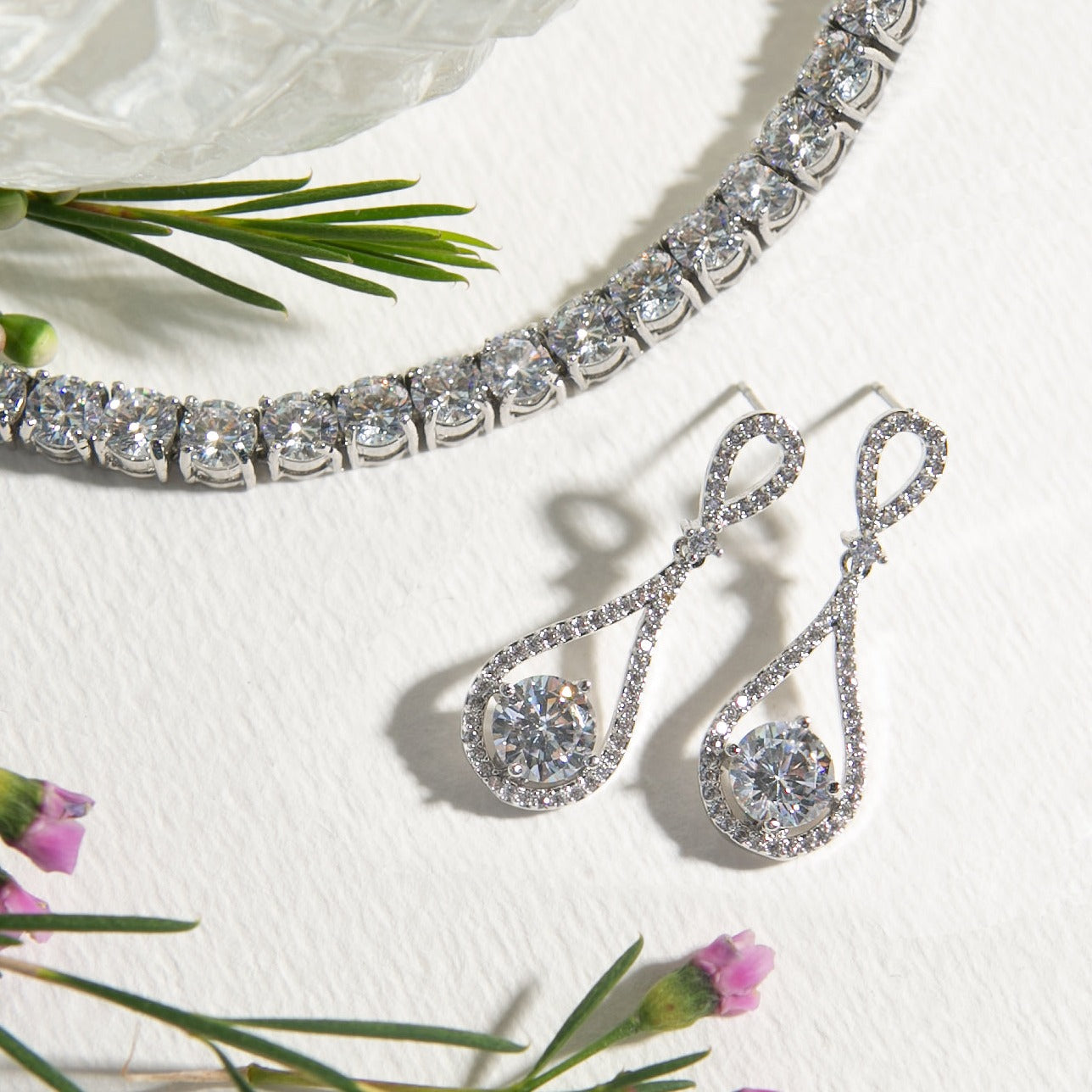 Classic Drop Moissanite Diamonds 18K White Gold Earrings | Mix Mix Style [Hot Seller]-Mix MIx Style