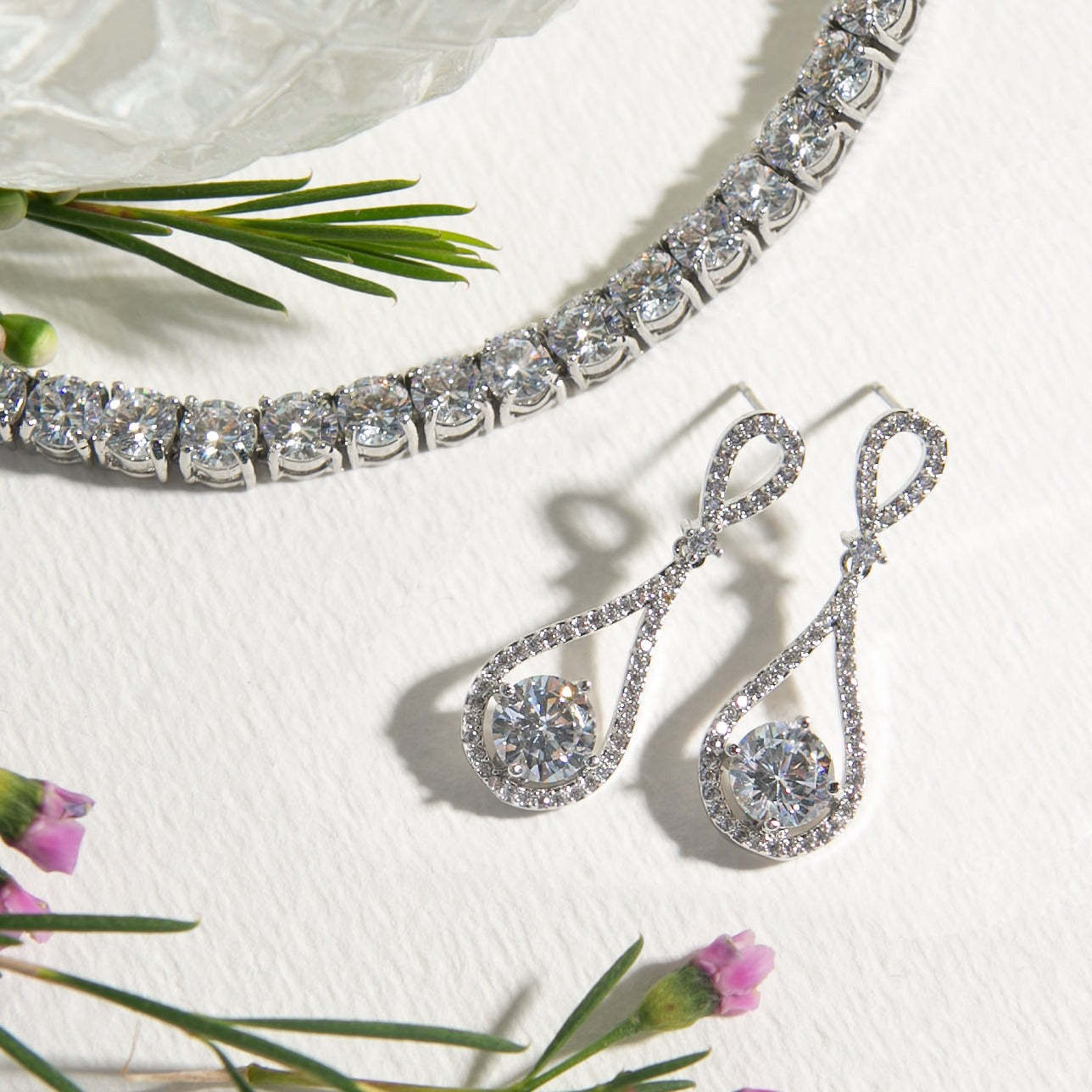 Classic Drop Moissanite Diamonds 18K White Gold Earrings | Mix Mix Style [Hot Seller]-Mix MIx Style