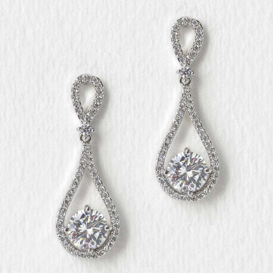 Classic Drop Moissanite Diamonds 18K White Gold Earrings | Mix Mix Style [Hot Seller]-Mix MIx Style