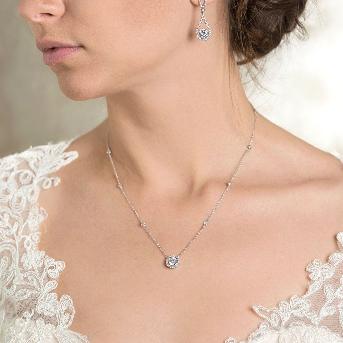 Crystal Chain 18K White Gold Necklace | Mix Mix Style [Hot Seller]