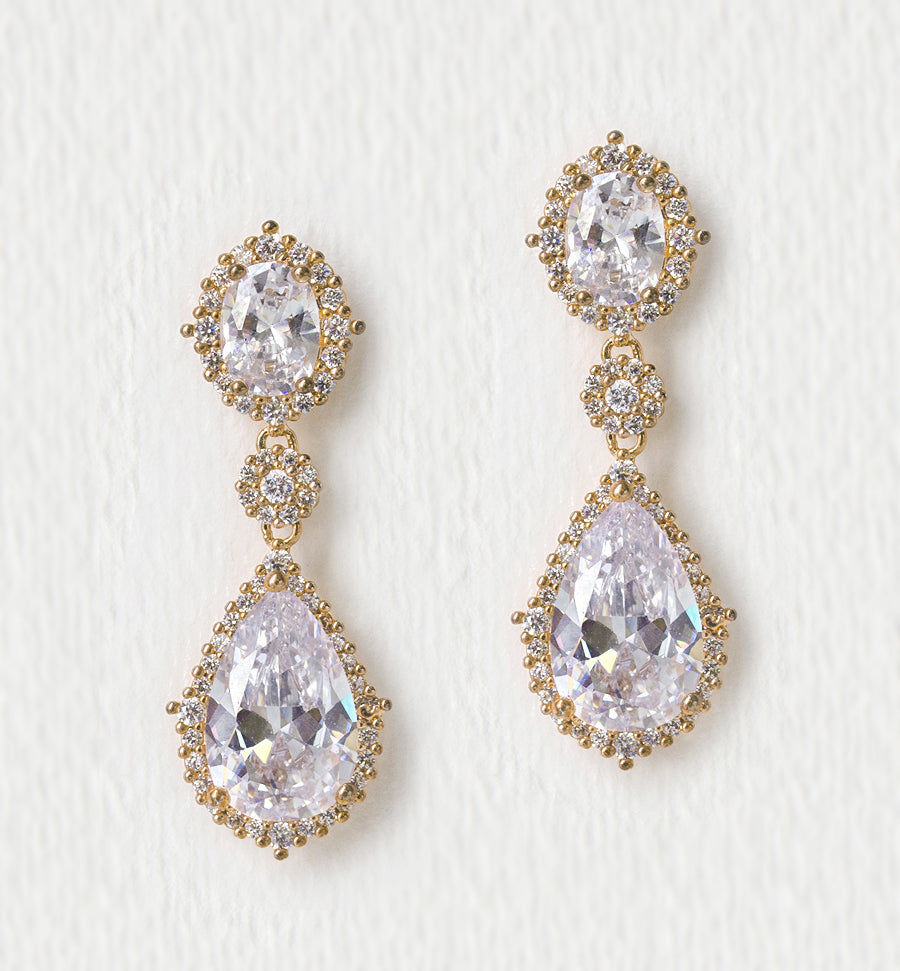 Pear Drop Moissanite 18K White Gold Earrings | Mix Mix Style [Hot Seller]-Mix MIx Style