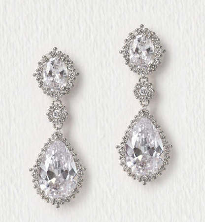 Pear Drop Moissanite 18K White Gold Earrings | Mix Mix Style [Hot Seller]-Mix MIx Style