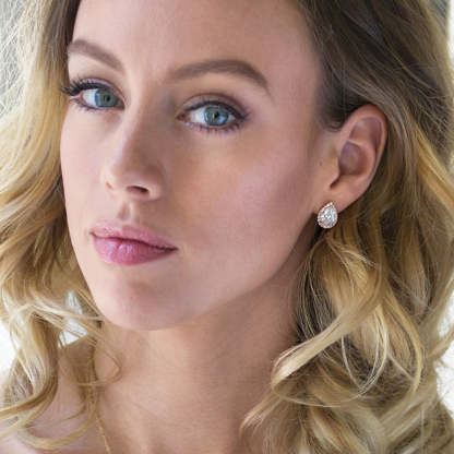 Teardrop Moissanite 18K Rose Gold plated Studs | Mix Mix Style [Hot Seller]-Mix MIx Style