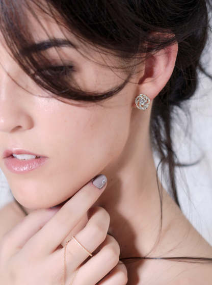 Clip On Stud 18K White Gold Earrings | Mix Mix Style [Hot Seller]-Mix MIx Style