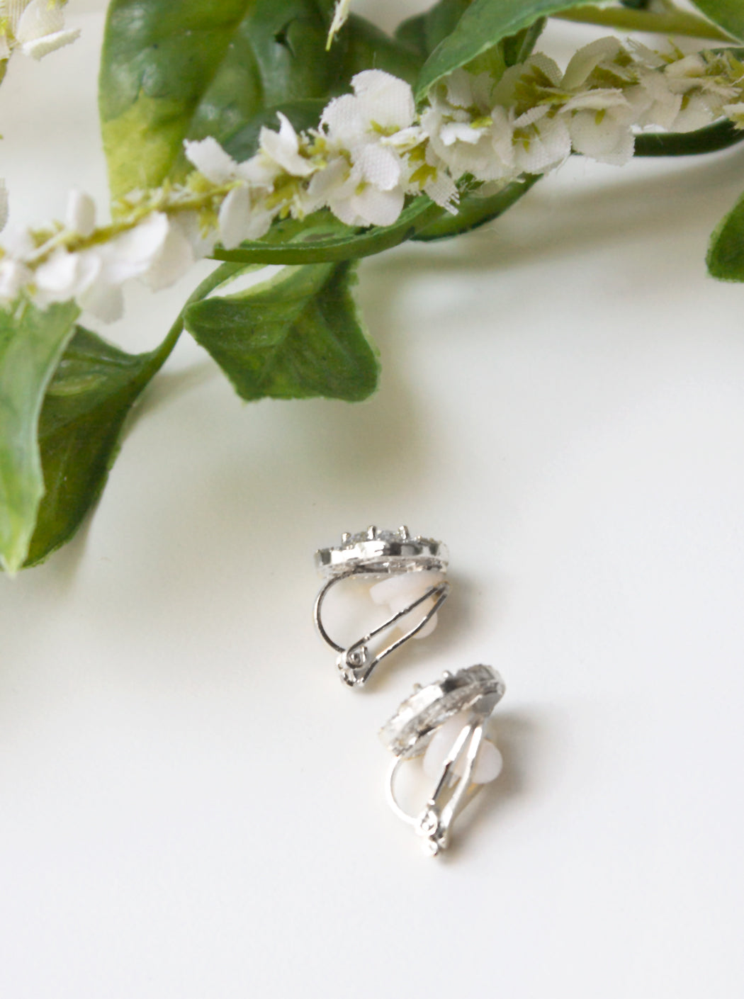 Clip On Stud 18K White Gold Earrings | Mix Mix Style [Hot Seller]-Mix MIx Style