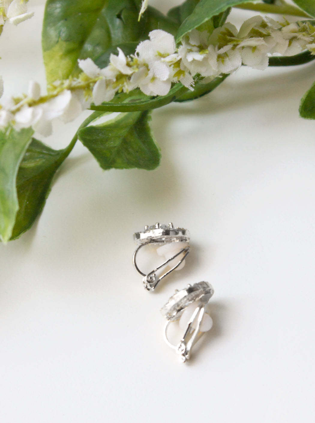 Clip On Stud 18K White Gold Earrings | Mix Mix Style [Hot Seller]-Mix MIx Style