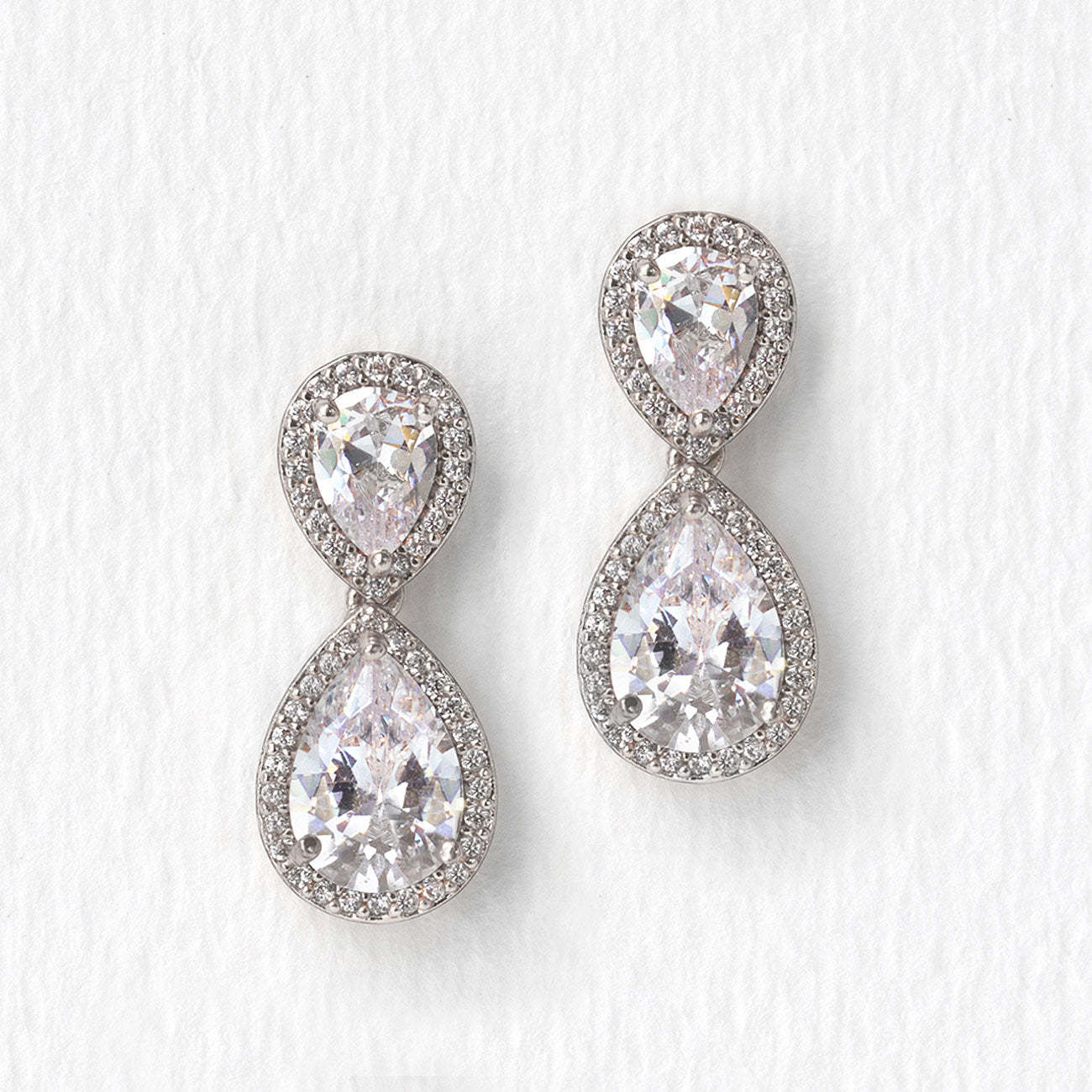Classic Teardrop Moissanite 18K White Gold Earrings | Mix Mix Style [Hot Seller]-Mix MIx Style