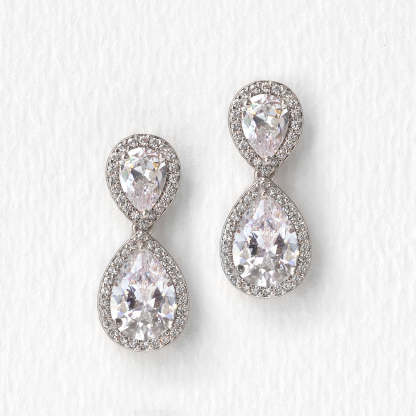 Classic Teardrop Moissanite 18K White Gold Earrings | Mix Mix Style [Hot Seller]-Mix MIx Style