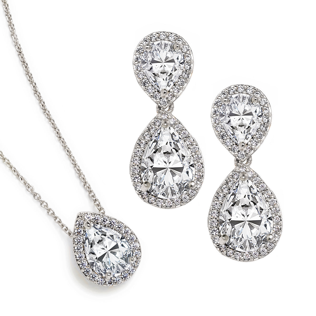 Classic 18K White Gold Jewelry Set | Mix Mix Style [Hot Seller]-Mix MIx Style