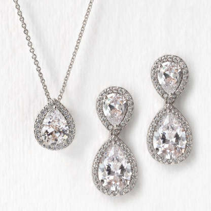 Classic 18K White Gold Jewelry Set | Mix Mix Style [Hot Seller]-Mix MIx Style