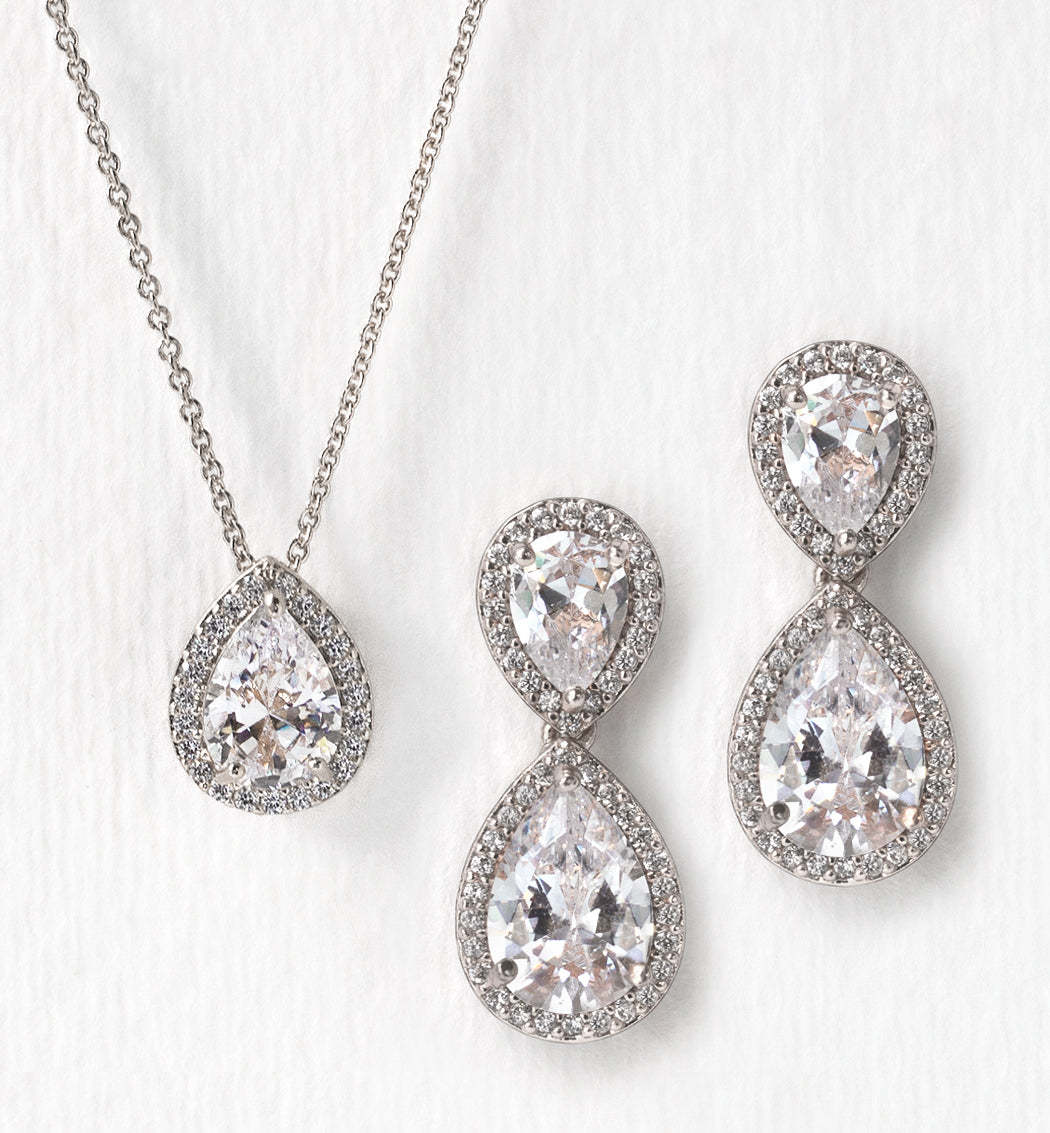 Classic Teardrop Moissanite 18K White Gold Earrings | Mix Mix Style [Hot Seller]-Mix MIx Style