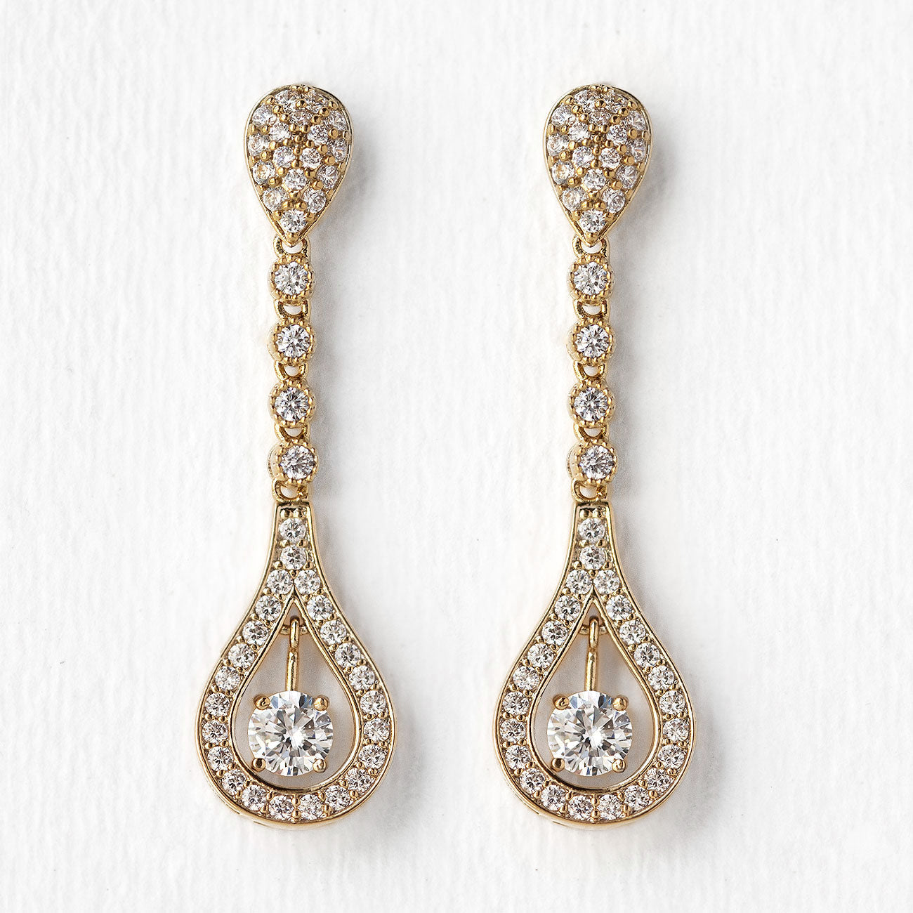 Moissanite Long Drop 18K Gold Plated Earrings | Mix Mix Style [Hot Seller]-Mix MIx Style