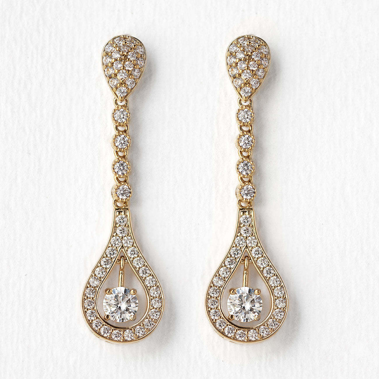 Moissanite Long Drop 18K Gold Plated Earrings | Mix Mix Style [Hot Seller]-Mix MIx Style