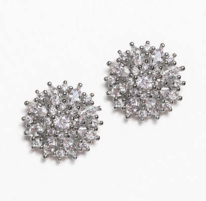 Crystal Stud 18K White Gold Earrings | Mix Mix Style [Hot Seller]-Mix MIx Style
