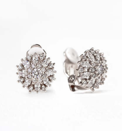 Crystal Stud 18K White Gold Earrings | Mix Mix Style [Hot Seller]-Mix MIx Style