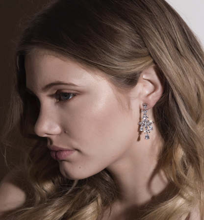 Marquise Chandelier 18K White Gold Earrings | Mix Mix Style [Hot Seller]-Mix MIx Style